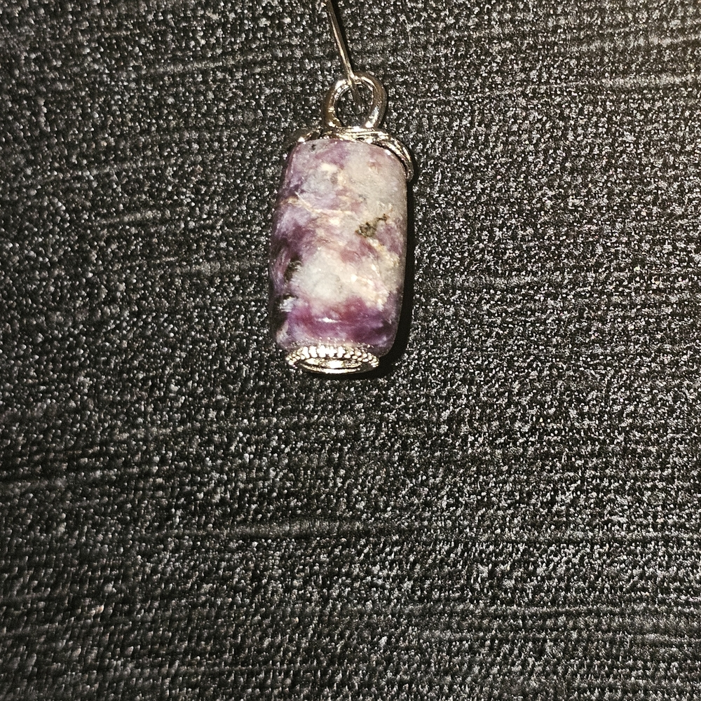 Purple and Silver Pendant Necklace